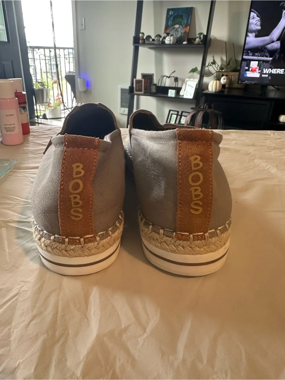 Bobs Memory Khaki Espadrille Slip-On Women's Casual Shoe 10W Worn Once Like New